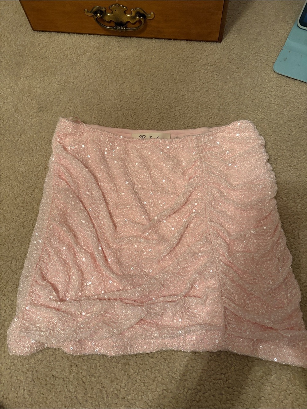 Pink Sequin Mini Skirt - Women